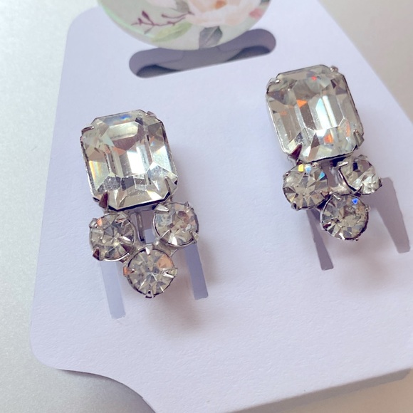 EISENBERG vintage 30s rhinestone screwback earrings - Picture 6 of 6
